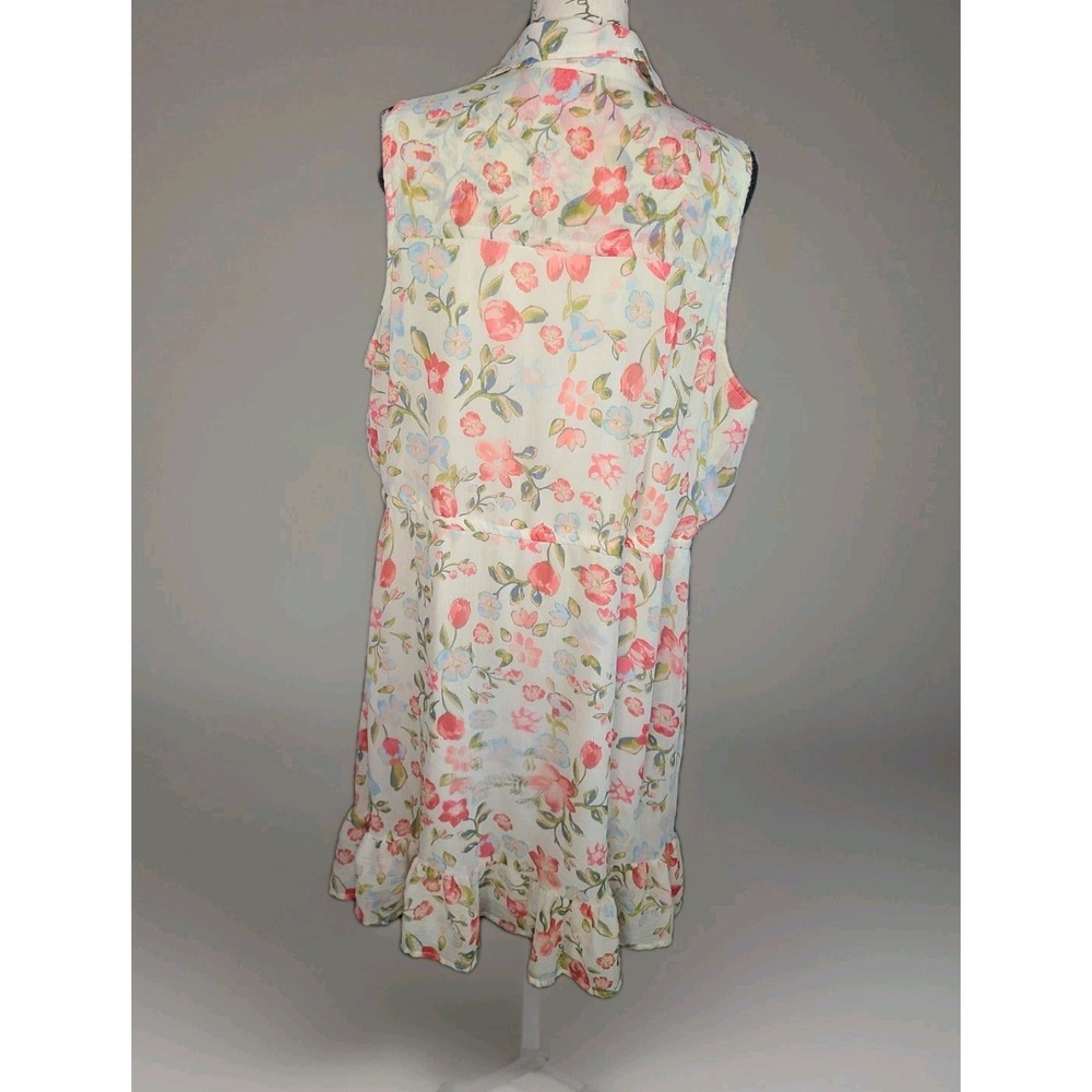 American Rag Cie 1X Floral Button Front Dress Rhinestone Collar Boho Cottagecore - Picture 2 of 7